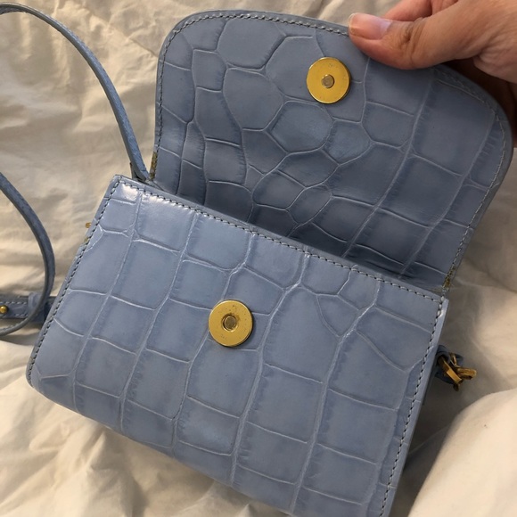 BY FAR MINI SKY BLUE CROCO EMBOSSED LEATHER - Picture 7 of 10